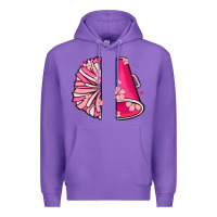 Purple custom name cheerleader with megaphone Premium Hoodie - MaliasSmallBusiness