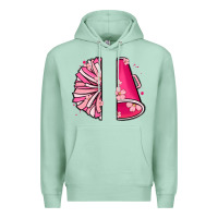 Seafoam custom name cheerleader with megaphone Premium Hoodie - MaliasSmallBusiness
