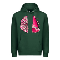 Sports Green custom name cheerleader with megaphone Premium Hoodie - MaliasSmallBusiness