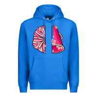 True Royal custom name cheerleader with megaphone Premium Hoodie - MaliasSmallBusiness