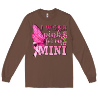 Chestnut I Wear Pink For My Mini with Butterfly Long Sleeve Tee - texasbilliewilder