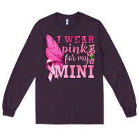 Plum I Wear Pink For My Mini with Butterfly Long Sleeve Tee - texasbilliewilder