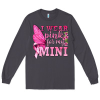 Smoke I Wear Pink For My Mini with Butterfly Long Sleeve Tee - texasbilliewilder
