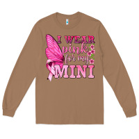 Toasted Coconut I Wear Pink For My Mini with Butterfly Long Sleeve Tee - texasbilliewilder