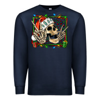 Navy Christmas happy skeleton Premium Sweatshirt - Jasminsmagicworld