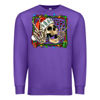 Purple Christmas happy skeleton Premium Sweatshirt - Jasminsmagicworld