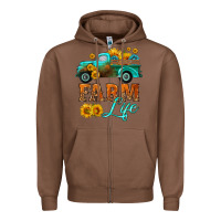 Chestnut farm truck  farm life with sunflower Zipper Hoodie - HRA Design Shop