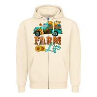 Sandshell farm truck  farm life with sunflower Zipper Hoodie - HRA Design Shop