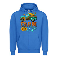 True Royal farm truck  farm life with sunflower Zipper Hoodie - HRA Design Shop