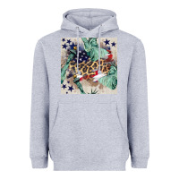 Heather Grey statue of liberty leopard Heavyweight Hoodie - BundleAndBundleShop