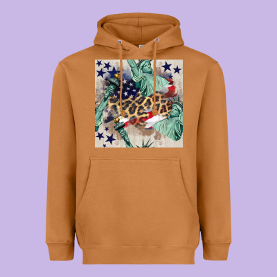 Statue Of Liberty Leopard Heavyweight Hoodie Designed By Bundleandbundleshop