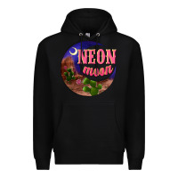 Black neon moon Premium Hoodie - NancyCooperArtShop