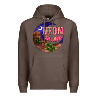 Coffee neon moon Premium Hoodie - NancyCooperArtShop