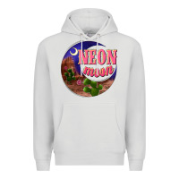 Dove Grey neon moon Premium Hoodie - NancyCooperArtShop