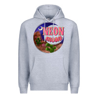 Heather Grey neon moon Premium Hoodie - NancyCooperArtShop