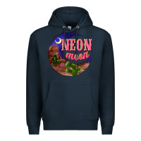 Navy neon moon Premium Hoodie - NancyCooperArtShop