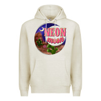 Oatmeal Heather neon moon Premium Hoodie - NancyCooperArtShop