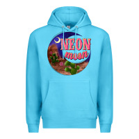 Ocean Blue neon moon Premium Hoodie - NancyCooperArtShop