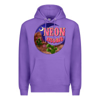 Purple neon moon Premium Hoodie - NancyCooperArtShop