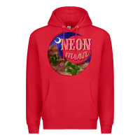 Red neon moon Premium Hoodie - NancyCooperArtShop