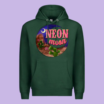 Neon Moon Premium Hoodie Designed By Nancycooperartshop