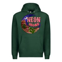 Sports Green neon moon Premium Hoodie - NancyCooperArtShop