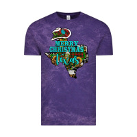 Cloud Purple Merry Christmas Texas Map Vintage Tee - RanaPortraitStore