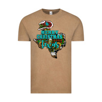 Vintage Coffee Merry Christmas Texas Map Vintage Tee - RanaPortraitStore