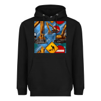 Black excavator seamless pattern Heavyweight Hoodie - BundleAndBundleShop