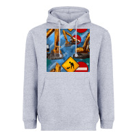 Heather Grey excavator seamless pattern Heavyweight Hoodie - BundleAndBundleShop