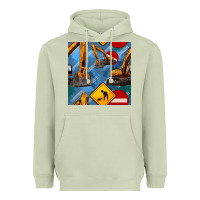 Matcha excavator seamless pattern Heavyweight Hoodie - BundleAndBundleShop