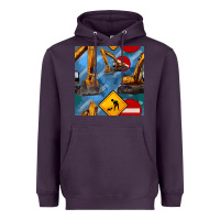 Plum excavator seamless pattern Heavyweight Hoodie - BundleAndBundleShop