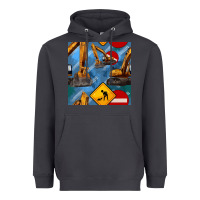 Smoke excavator seamless pattern Heavyweight Hoodie - BundleAndBundleShop