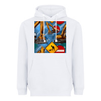 White excavator seamless pattern Heavyweight Hoodie - BundleAndBundleShop