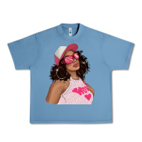 Pebble Blue pink sunglasses afro black girl Urban Heavy Tee - texasbilliewilder