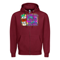Burgundy iced coffee sarcasm Zipper Hoodie - RacoonDesign