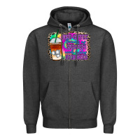 Charcoal Heather iced coffee sarcasm Zipper Hoodie - RacoonDesign