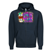 Navy iced coffee sarcasm Zipper Hoodie - RacoonDesign