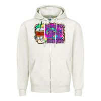 Oatmeal Heather iced coffee sarcasm Zipper Hoodie - RacoonDesign