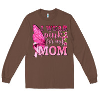 Chestnut I Wear Pink For My Mom with Butterfly Long Sleeve Tee - texasbilliewilder