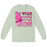 Matcha I Wear Pink For My Mom with Butterfly Long Sleeve Tee - texasbilliewilder