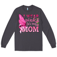 Smoke I Wear Pink For My Mom with Butterfly Long Sleeve Tee - texasbilliewilder
