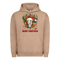 Pigment Burro Merry Christmas With Bull skull Urban Hoodie - BundleAndBundleShop