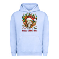 Pigment Grape Ice Merry Christmas With Bull skull Urban Hoodie - BundleAndBundleShop