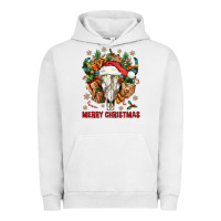 Pigment Lunar Rock Merry Christmas With Bull skull Urban Hoodie - BundleAndBundleShop