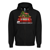 Black Christmas trees truck Zipper Hoodie - FaDigitalArtStudio