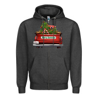 Charcoal Heather Christmas trees truck Zipper Hoodie - FaDigitalArtStudio