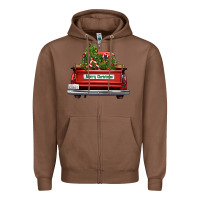 Chestnut Christmas trees truck Zipper Hoodie - FaDigitalArtStudio