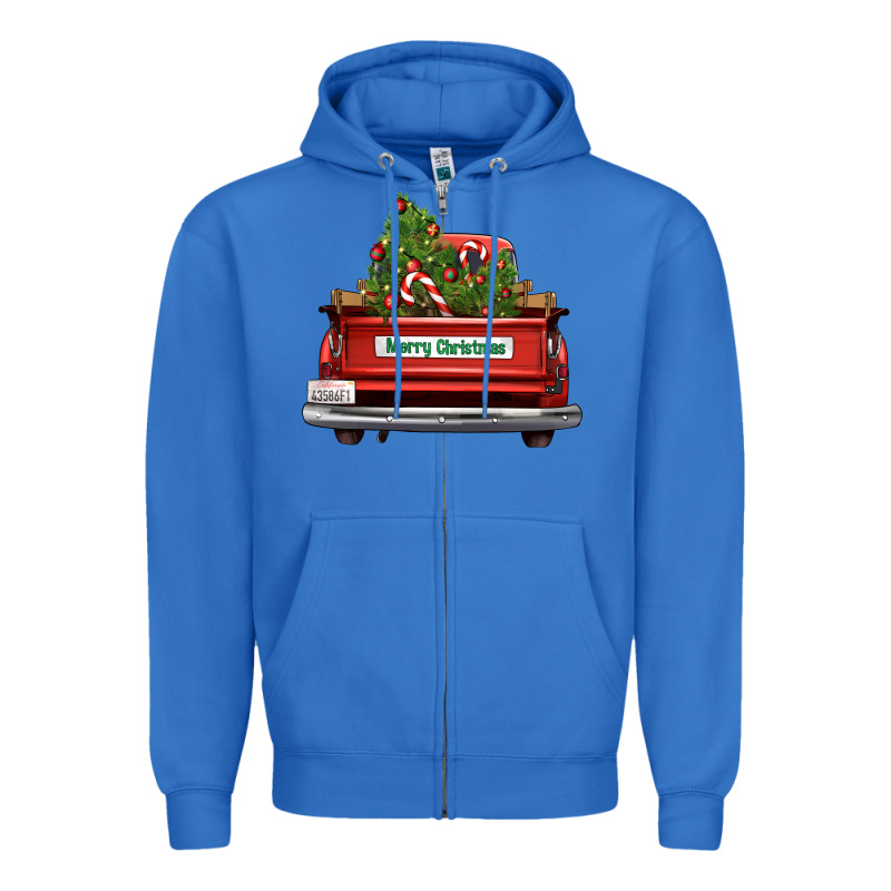 Christmas Trees Truck Zipper Hoodie by FaDigitalArtStudio | Teevron