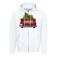 White Christmas trees truck Zipper Hoodie - FaDigitalArtStudio